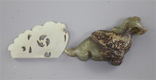 A group of four Chinese jades, 19th century or earlier, length 7cm